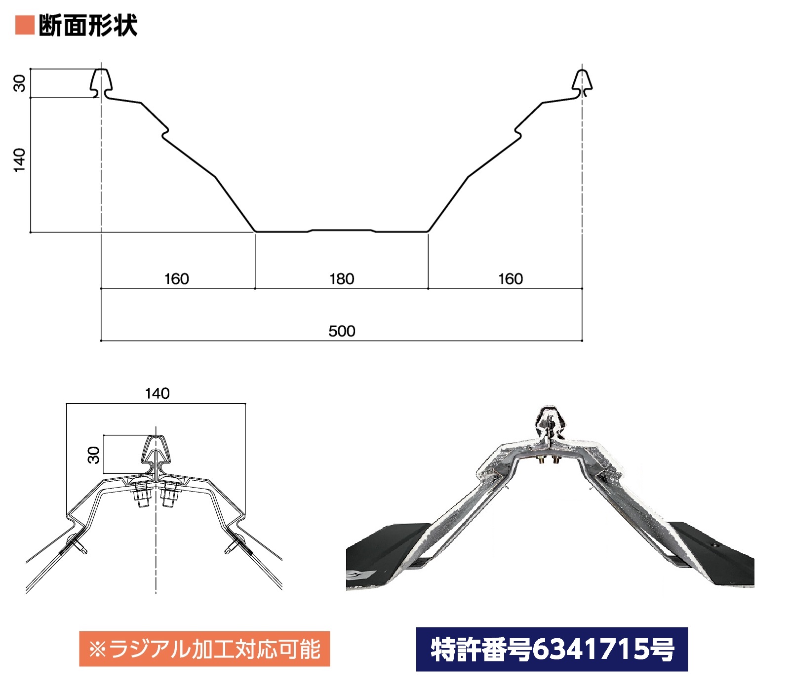 カンゴ折板 ユニロックＳ-Ⅱ